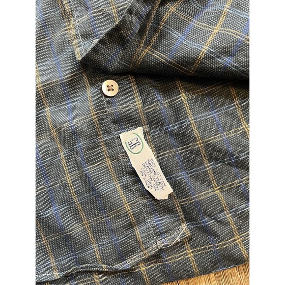 Gitman Bros Shirt Mens Medium Blue Check Button Up Casual Business Office - Picture 5 of 8